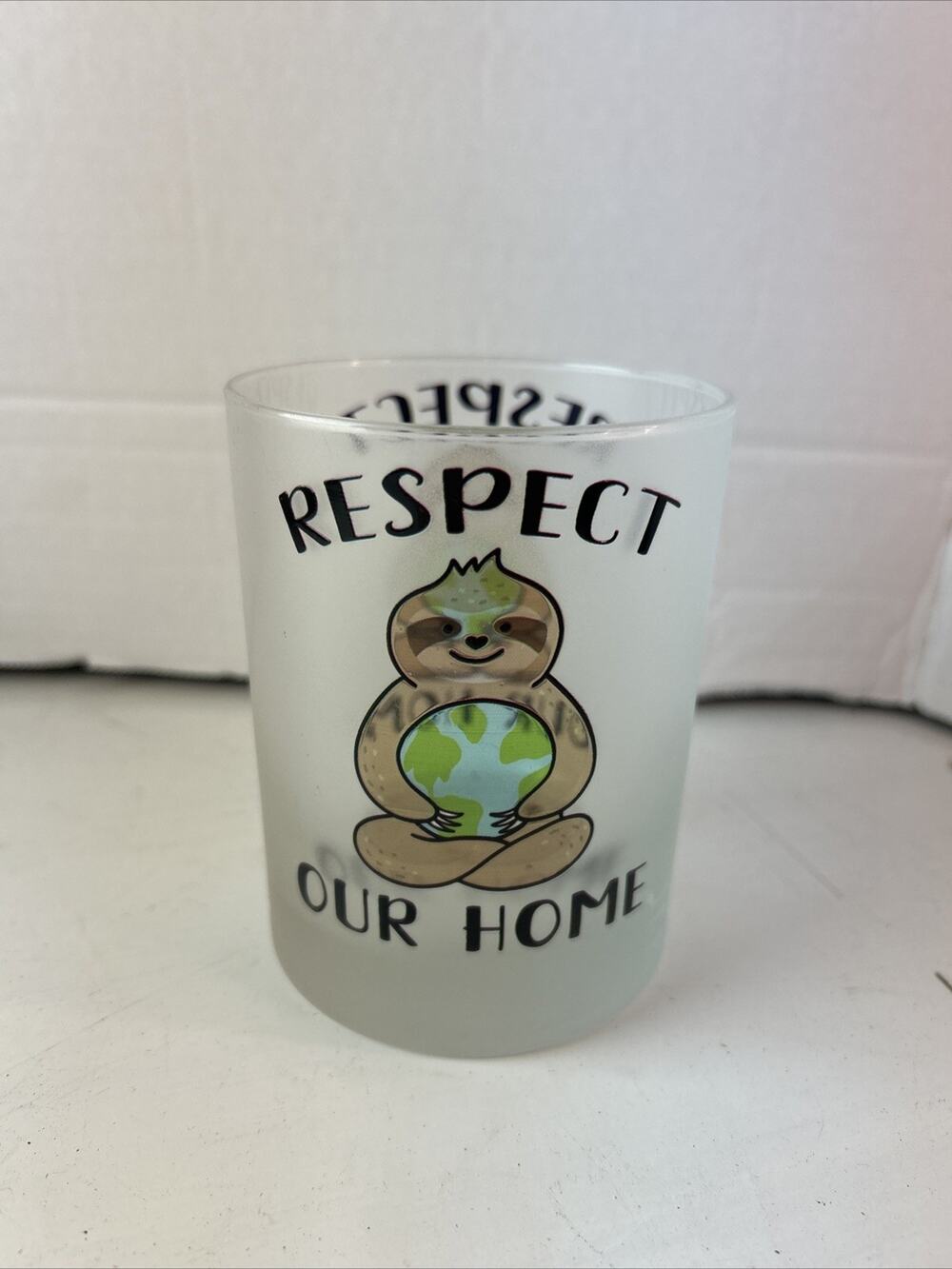 Culver Sloth Frosted Drinking Glass Barware MCM Vintage Novelty Humorous